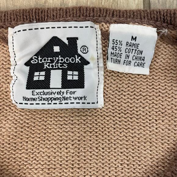 Storybook Knits Safari Animal Print Cardigan Zebra Giraffe Leopard M Button - Picture 5 of 12